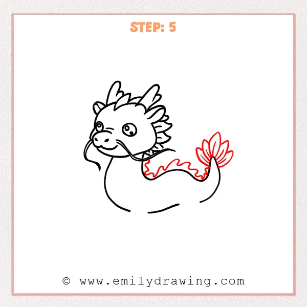 how to draw a chinese dragon - Step 5